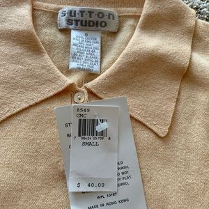 🧡NWT Sutton Studio 💯 cotton peach T with collar